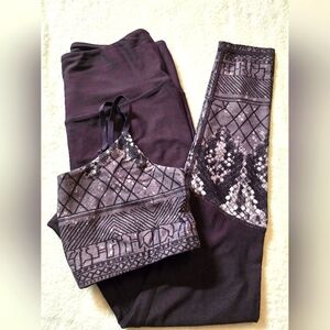 Manduka Yoga/Leggings Set, Size L, purple color